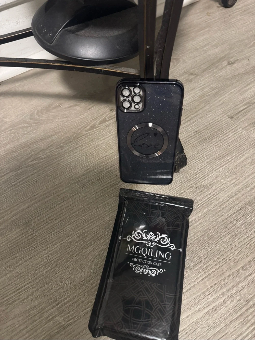 ***2/$15*** Sparkle Black Protective Phone Case with Ring Grip